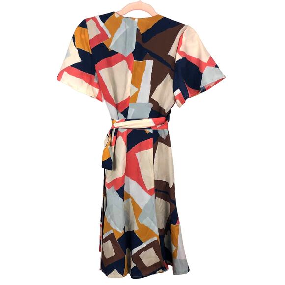 Anthropologie Hutch Blaise Wrap Dress Geometric Sz. XSP NEW - Picture 4 of 11